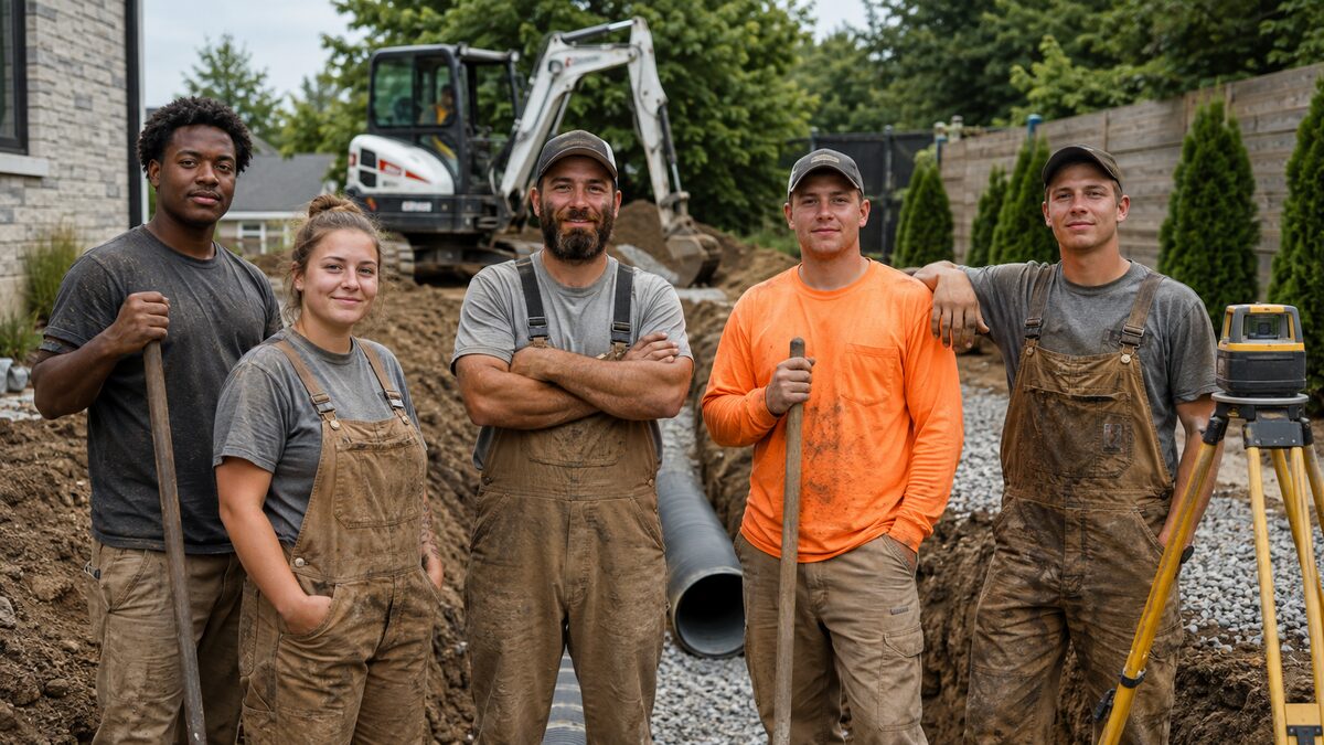 Drainage Contractors field service team using The AC People operations platform