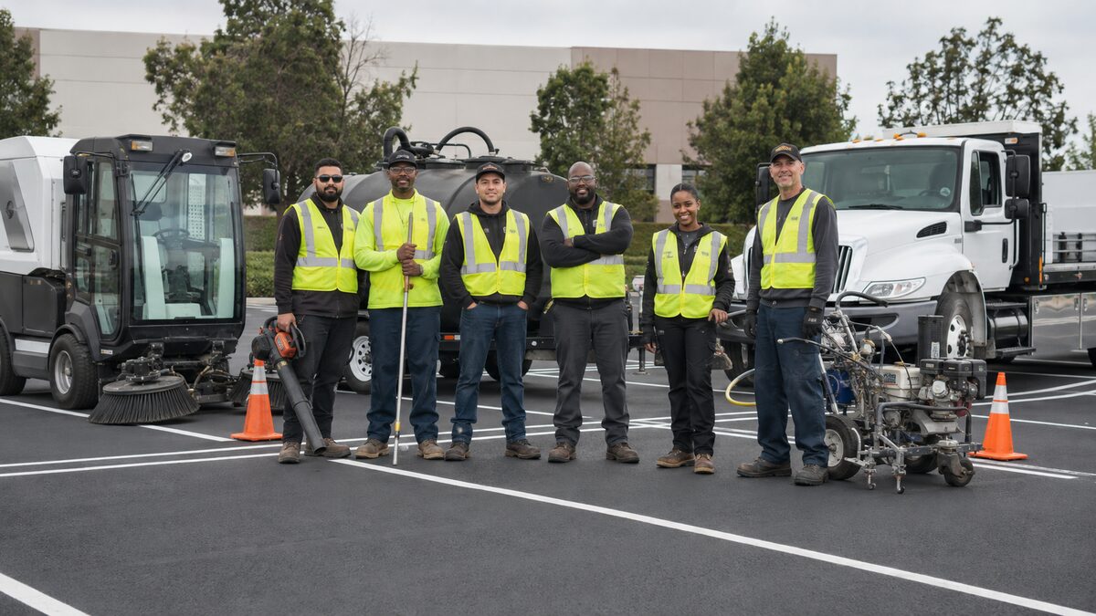 Parking Lot Maintenance field service team using The AC People operations platform