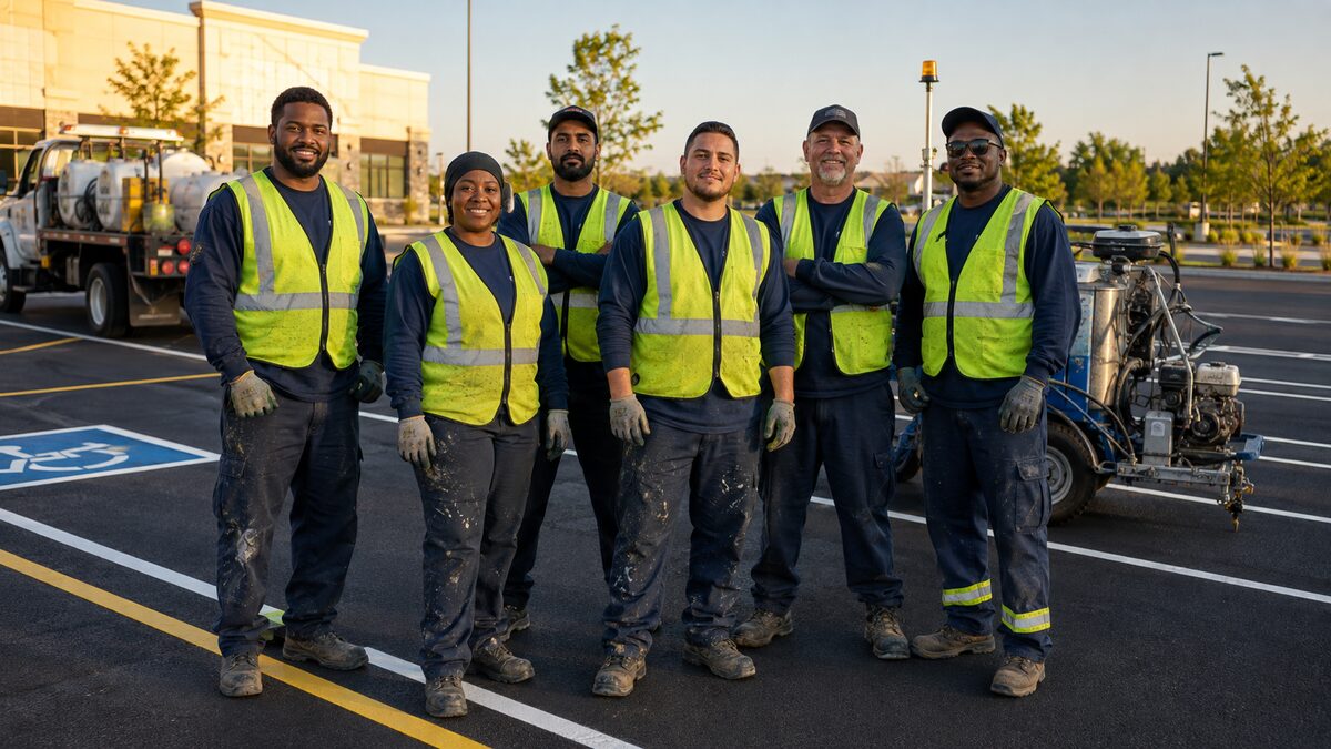 Pavement Striping field service team using The AC People operations platform