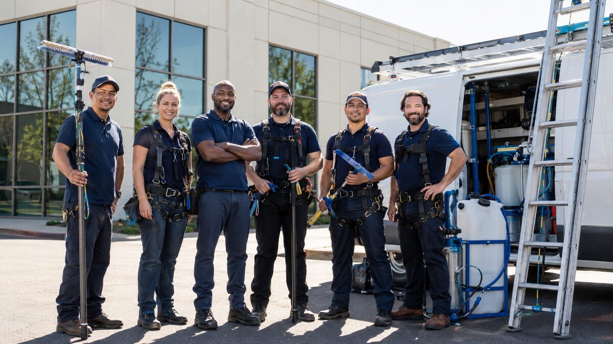 Window Cleaning field service team using The AC People operations platform